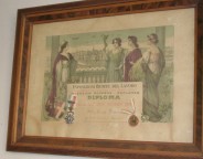 Il diploma d'onore conquistato come tipografo a La Notte