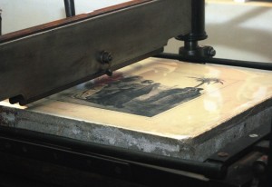 Una delle pietre litografiche catalogate ed esposte al Museo della Stampa di Lodi