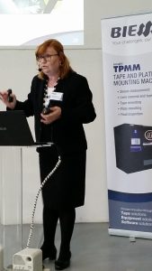 Angela Conti, Sales Mananger BiesSse illustra le caratteristiche e funzionalità del TPMM