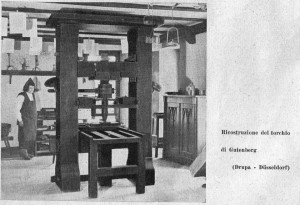 ricostruzione torchio gutenberg