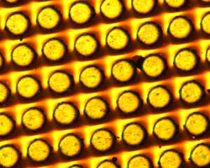 Magnified image of Pinning Top Dot plate after printing with no ink remaining