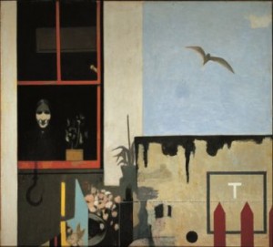 Giorno felice , 1966, olio su tela, 80 x 88