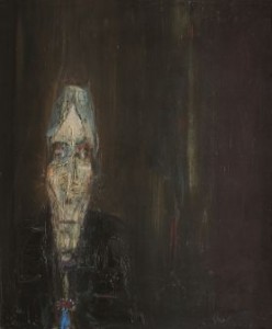 Vecchia signora, 1958 , olio su tela, 60 x 50