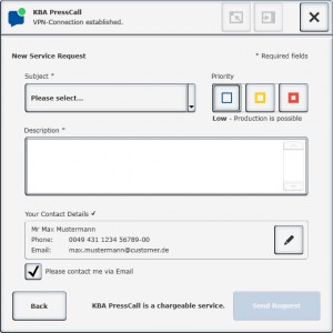 Con il PressCall, la manutenzione remota avviene tramite menu