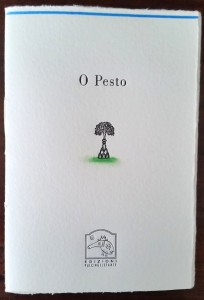 Frontespizio del libro d'artista O Pesto stampato da Alberto Casiraghy