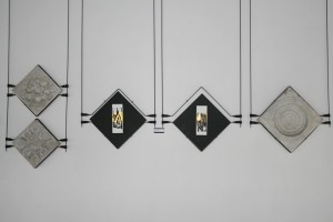 Paesaggio d'armi - Xilografia stampata a mano + foglia oro