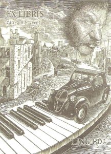 Mezzetti, Valerio (I), Topolino Amaranto - Xilografia su legno di testa (X2) – 2016, mm 132x95