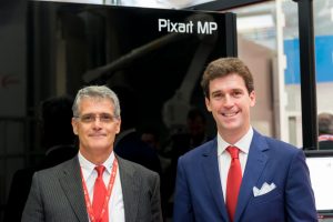 Da sinistra Sergio Ferrari e Alberto Maestri accanto alla nuova piattaforma digitale Pixart MP