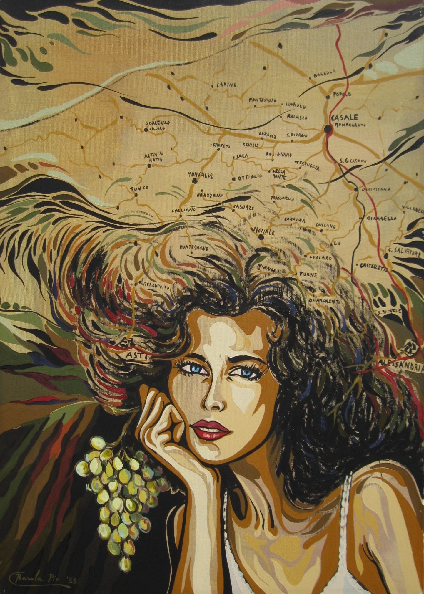 1983 IL MONFERRATO, olio su tela 50x70 cm
