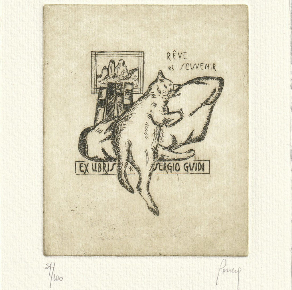 Ex libris di Raffaele Porreca per Sergio Guidi.